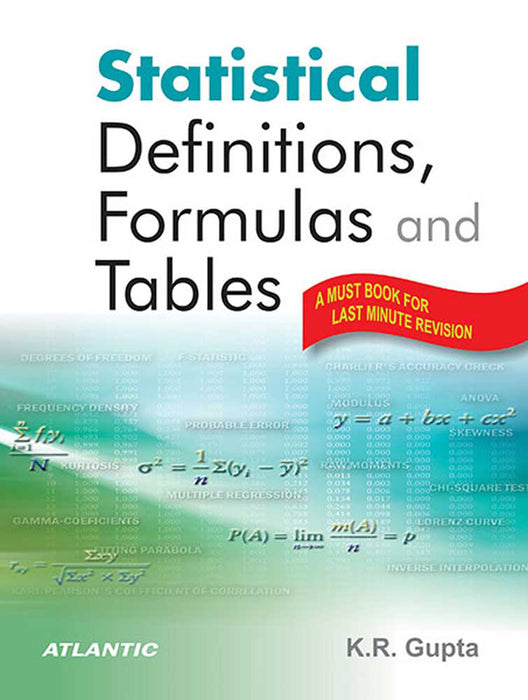 Statistical Definitions, Formulas And Tables